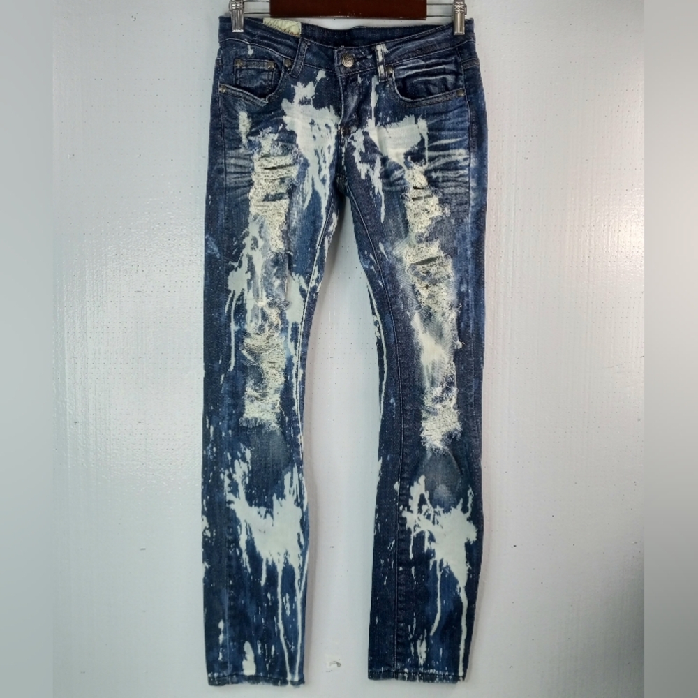 Machine Brand 11 30x33 Painter Low Slung Destroyed Distressed Denim Jeans